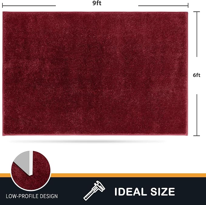 PURRUGS Easy Care Area Rug 6ft x 9ft, Non-Slip Washable Entryway Rug, Stain - Image 2