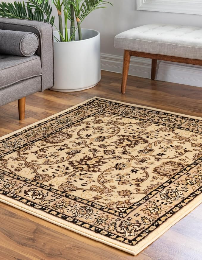 Rugs.com Yasmin Collection Rug – 8 Ft Square Ivory Medium Rug Perfect - Image 6