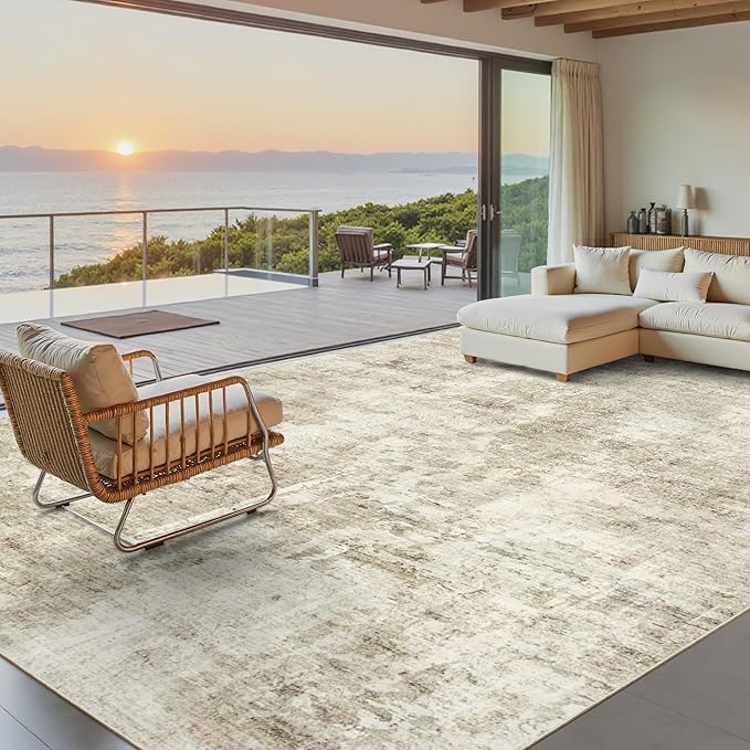 10x14 Area Rugs for Living Room, Non Slip Machine Washable Vintage Carpets - Image 8