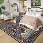 Rugcomf Area Rugs 5x7 Vibrant Tree of Life-Patterned Vintage Washable Area Rug - Image 2