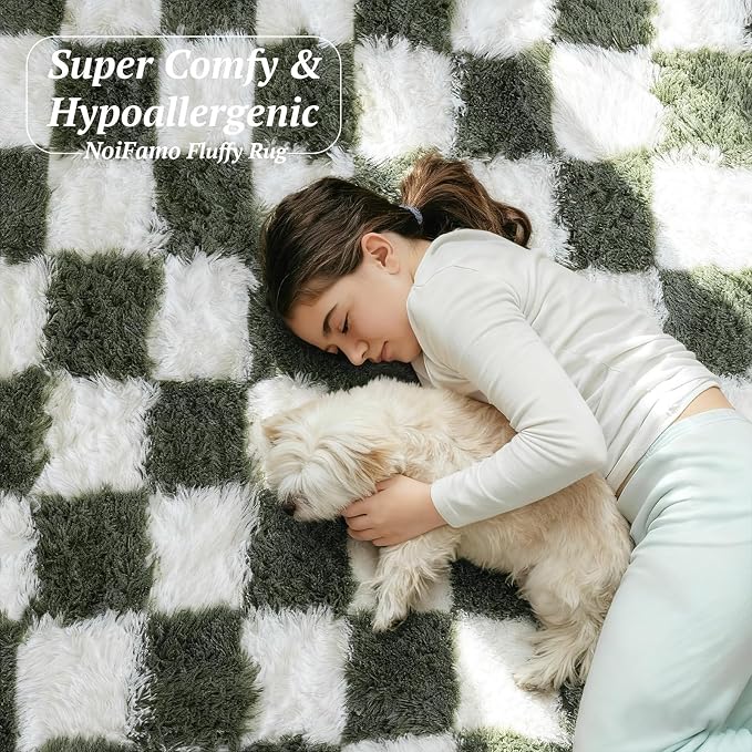 5x7 Area Rugs for Living Room Bedroom, Soft Fluffy Shaggy Bedside Rug, Indoor - Image 3