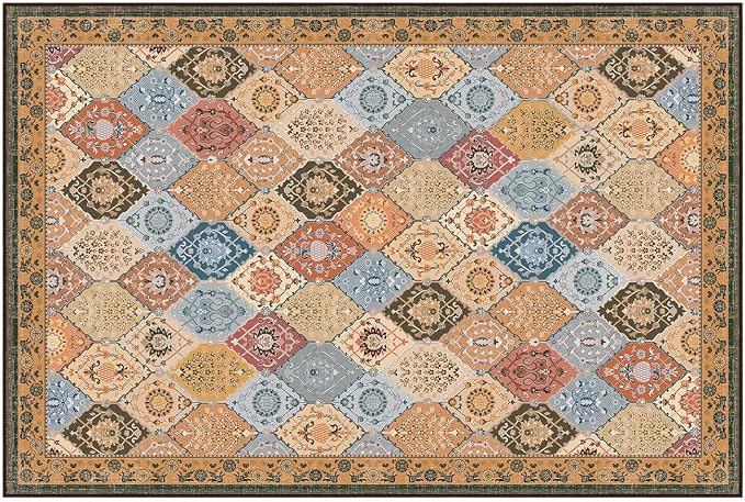 Phantoscope Washable Area Rug 6'x9' Non-Slip, Vintage Boho Rugs - Image 3