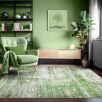 Abstract 6x8 Area Rug for Living Room Dining Room Home Office Bedroom Sage Green - Image 3