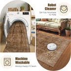 Washable Area Rug 9' x 12' Vintage Traditional Persian Mat - Image 7