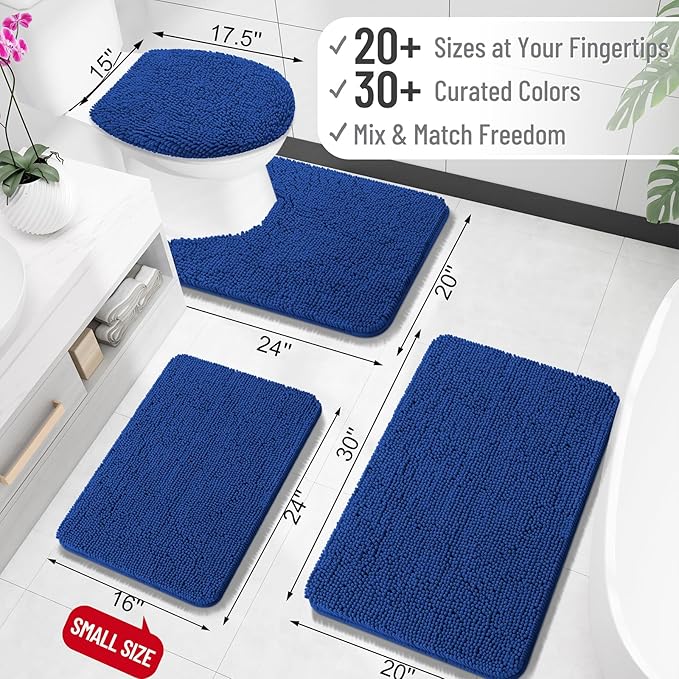 OLANLY Bathroom Rugs 30x20, Extra Soft Absorbent Chenille Bath Rugs, Rubber - Image 3