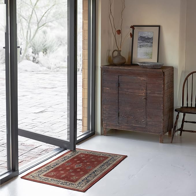 RUGGABLE Washable Vintage Area Rug – Verena Amber Red 2x3, Stain-Resistant - Image 2