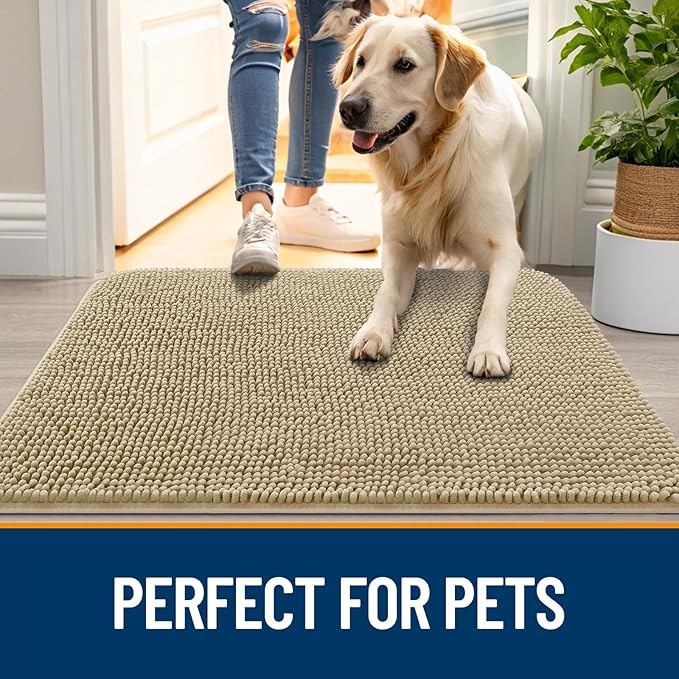 OLANLY Dog Door Mat for Muddy Paws 48x30, Absorbs Moisture and Dirt, Absorbent - Image 6