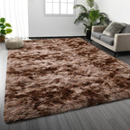 Large Shag Area Rugs 8 x 10, Tie-Dyed Plush Fuzzy Rugs by Deerhoo