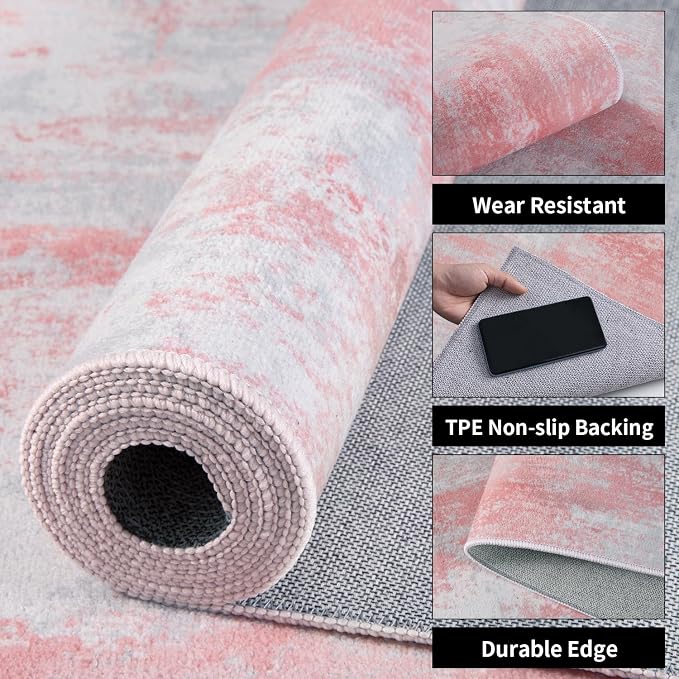 Ciicool 2x6 Washable Runner Rug, Modern Abstract Hallway Rugs Runner, Non-Slip - Image 3
