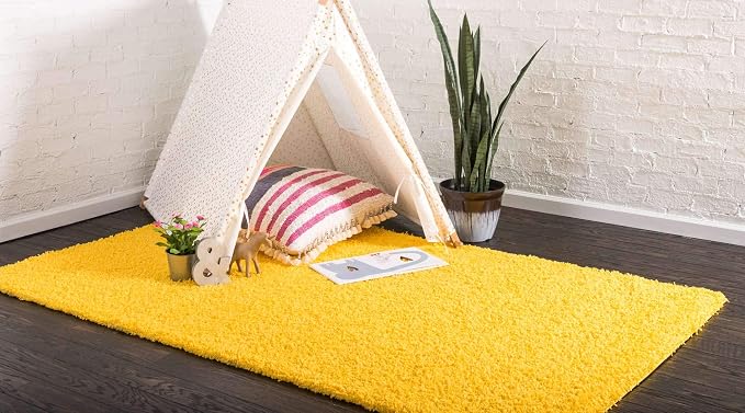 Unique Loom Solid Shag Collection Area Rug - Image 2