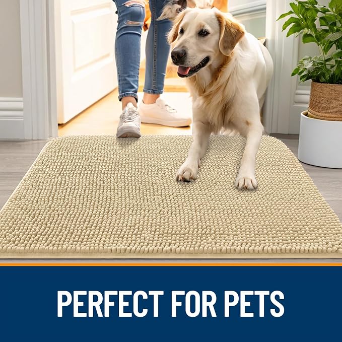 OLANLY Dog Door Mat for Muddy Paws 30x20, Absorbs Moisture and Dirt, Absorbent - Image 6