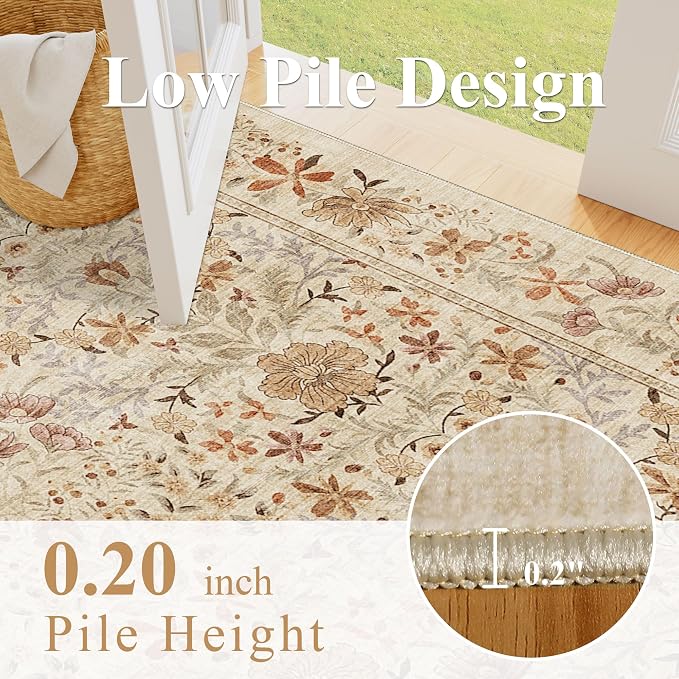 DOKINO 2x10 Runner Rug for Hallway, Vintage Washable Long Kitchen Rug - Image 8