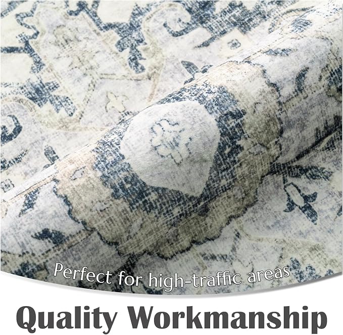 jinchan Kelda Area Rug 3x5 Washable Entryway Rug Vintage Soft Indoor Floor - Image 7