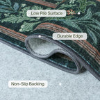 Bavni Floral Dark Green Area Rugs 5x7, Vintage Boho Carpet Machine Washable - Image 5