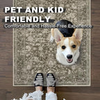 KILOCOCO Area Rug 3x5 Entryway Rug Washable Printed Vintage Floral Rubber - Image 4