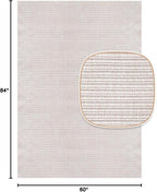Beverly Rug Easy Jute Off White Rug 5x7 Solid Washable Durable Outdoor Indoor - Image 2