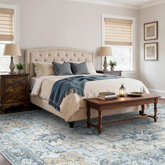 10x14 Area Rugs for Living Room, Machine Washable Rug, Non Slip Vintage Rugs - Image 3