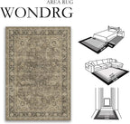 3x4 Washable Brown Area Rug Vintage Entryway Office Carpet Non-Slip Soft Low - Image 2