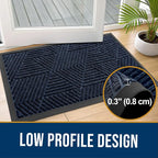 Kitinjoy Front Door Mat Outside Entrance, Sturdy Natural Dirt Trapper, Heavy - Image 5