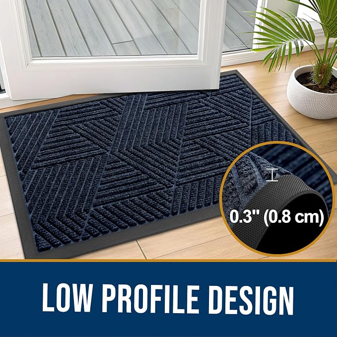 Kitinjoy Front Door Mat Outside Entrance, Sturdy Natural Dirt Trapper, Heavy - Image 5