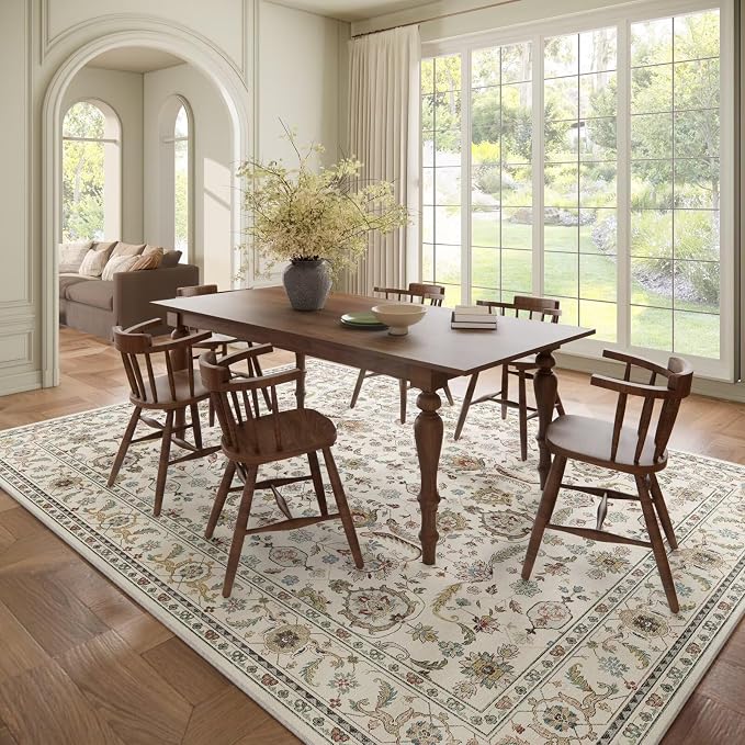Washable 8x10 Area Rugs for Living Room, Boho Non-Slip Vintage Distress Large - Image 3