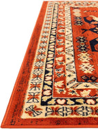 Unique Loom Taftan Collection Border Geometric Tribal Inspired Design Area Rug - Image 5