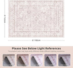 Light Pink 4x6 Rugs for Bedroom Nursery Rug Vintage Aesthetic Cute Boho Floral - Image 2