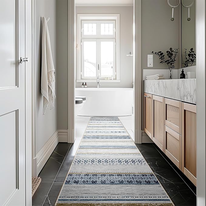 BESTSWEETIE 2x8 Area Rugs for Living Room Washable Moroccan Farmhouse Neutral - Image 8