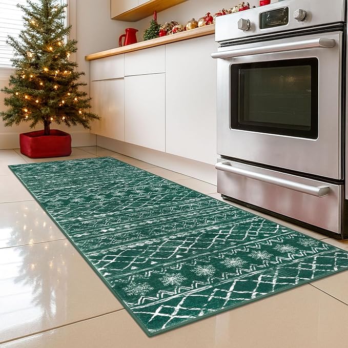 KUTA Christmas Washable Hallway Runner Rug, 2x6 Non-Slip Vintage Boho Rugs - Image 2