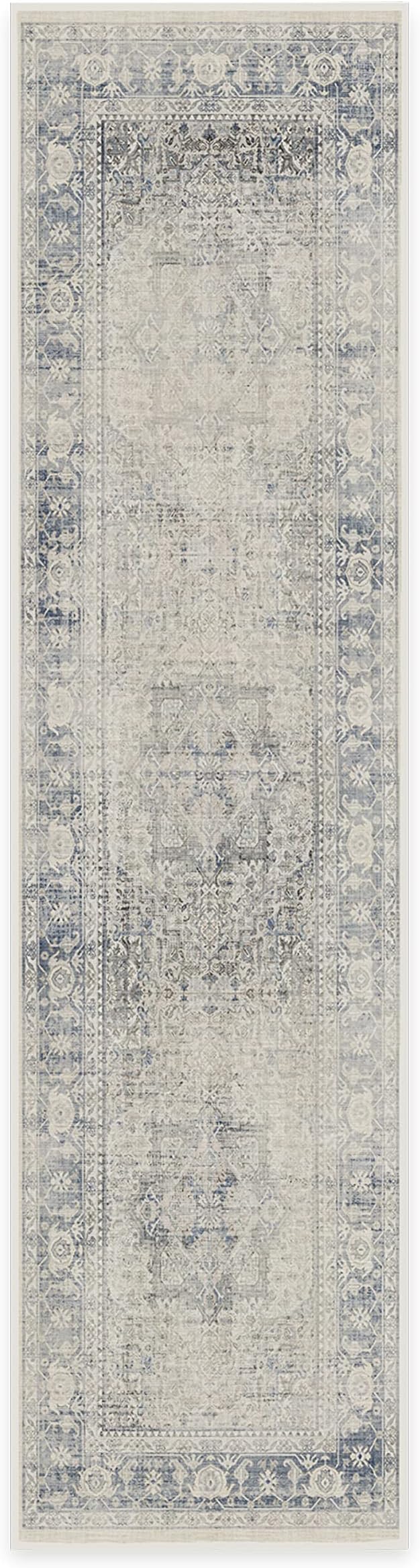 RUGGABLE Washable Vintage Runner Rug – Kamran Blue Quartz 2.5x10, - Image 3