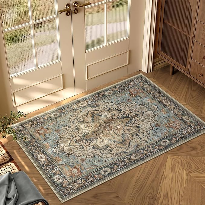 2x3 Machine Washable Area Rug for Entryway, Kids and Pets Friendly for Bedroom by GERUIMO