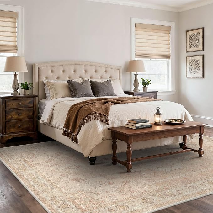 8x10 Area Rugs for Living Room, Machine Washable Non Slip Vintage Rugs - Image 3