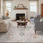 GENIMO 3x5 Area Rugs for Living Room, Machine Washable Non Slip Vintage Rugs - Image 7