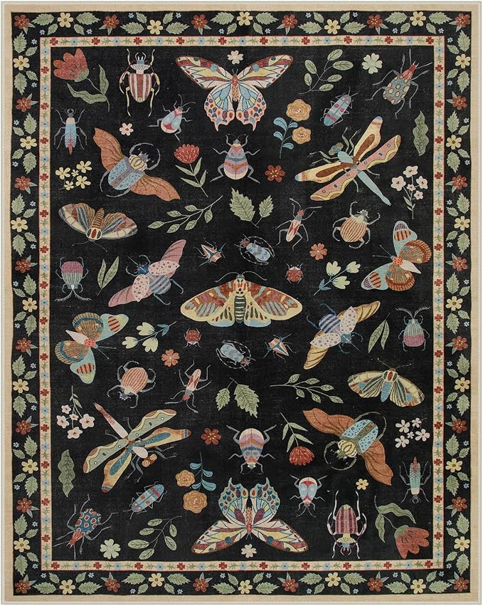 Lahome Insect Area Rugs 8x10, Non Slip Washable Rugs - Image 7