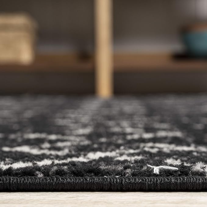 JONATHAN Y Boho Vintage Diamond Black/Ivory Runner Rug 2X8 ft, Moroccan Hype - Image 6