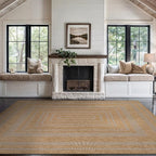 Beverly Rug Easy Jute Framed Border Rug 9x12 Washable Large Indoor Outdoor Area by BeverlyRug