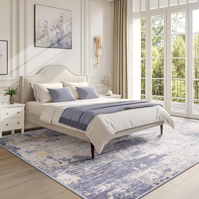 Washable Area Rugs 5'x8' Non-Slip Modern Abstract Soft - Image 2