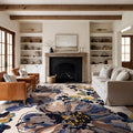 Rugshop Cream Bright Flowers Non Slip Non-Shedding Area Rug by Rugshop