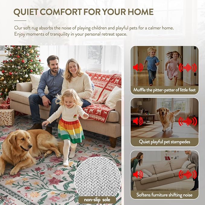 Wonnitar Christmas Runner Rug 2x6, Holiday Decor Christmas Kitchen Bathroom Rug - Image 5
