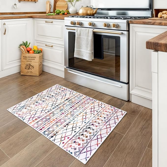 KUTA Moroccan Rugs for Entryway, 2x3 Multi-Color Area Rug Non-Slip Washable - Image 3