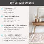 Washable Neutral Farmhouse Living Room Rug, 5x8 Area Rugs - Image 7