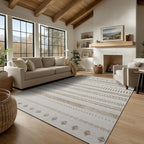 Washable 6x9 Area Rug for Living Room, Boho Carpet for Bedroom Dining Room by KENODITANAreaRug