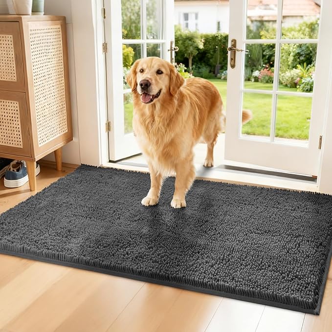 Chenille Absorbent Front Door Mat 72" x 24", Dog Door Mat by Naturehydro
