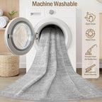 7x9 Area Rug Living Room: Washable Large Vintage Grey Rug Neutral Non-Slip Soft - Image 2