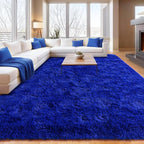 Blue Fluffy Area Rugs for Bedroom, Soft Shaggy Carpets for Living Room - Image 6