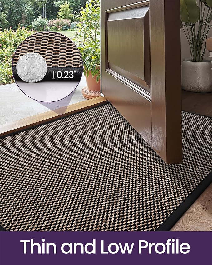 DEXI Ultra Thin Entryway Door Mat 24x36, Non Slip Rubber Backing Inside Entry - Image 4