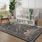 Rugcomf 8x10 Area Rugs Vibrant Tree of Life-Patterned Vintage Washable Area Rug - Image 4