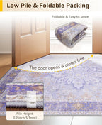 Area Rugs 2'x3' Washable Non-Slip, Floral Vintage Distress Print Pattern - Image 8