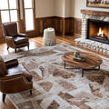 Brown 6X9 Area Rugs for Living Room Bedroom, Modern Abstract Large Carpet by IGEMAEVE