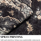 MUJOO Hallway Runner Rug 2'x8' Black, Long Boho Rug Runners Washable Non Slip - Image 5